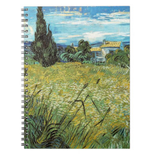 Caderno Espiral Campo de trigo verde Vincent van Gogh