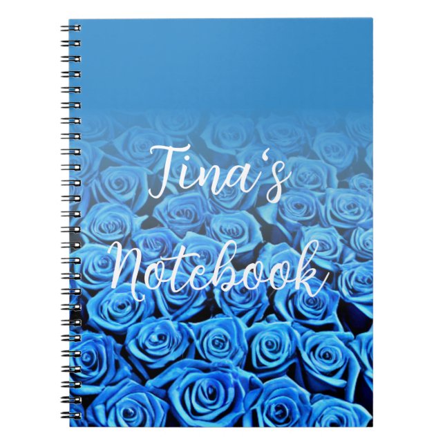 Caderno Espiral Campo do Bloco de Notas Rosas Azul (Frente)