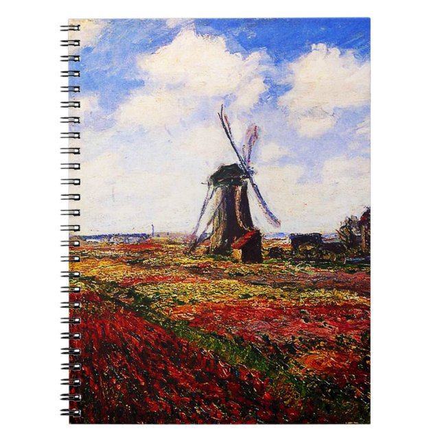 Caderno Espiral Campos das Monet-Tulipas de Claude (Frente)