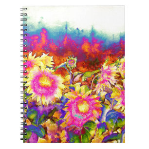 Caderno Espiral Campos de girassol