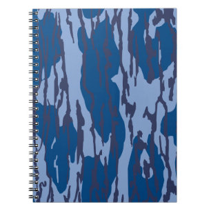 Caderno Espiral Camuflagem Azul de Padrão Militar Camo