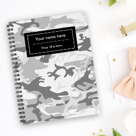 Caderno Espiral Camuflagem de Cinzas de inverno, Militar, Exército