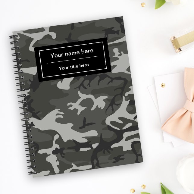 Caderno Espiral Camuflagem de cinzas, Militares, Exército (Criador carregado)