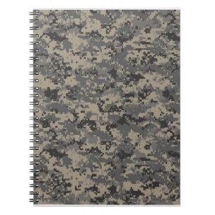 Caderno Espiral Camuflagem digital impressão de pixel do exército 