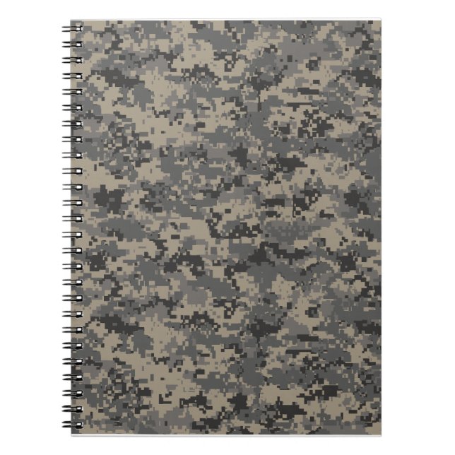 Caderno Espiral Camuflagem digital impressão de pixel do exército  (Frente)