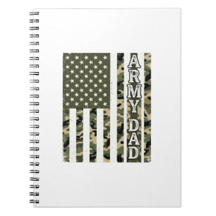 Caderno Espiral Camuflagem do Papai do Exército Bandeira Americana