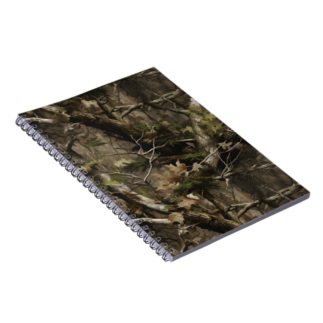 Caderno Espiral Camuflagem em árvore real (Lado Direito)