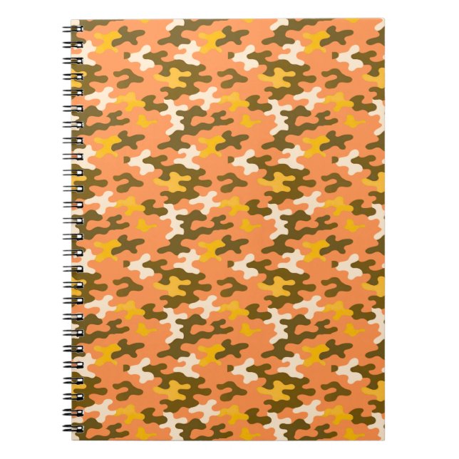Caderno Espiral Camuflagem Laranja (Frente)