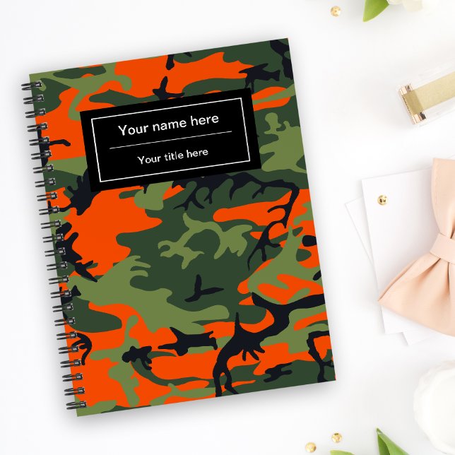 Caderno Espiral Camuflagem Laranja e Verde, Militar, Exército (Criador carregado)