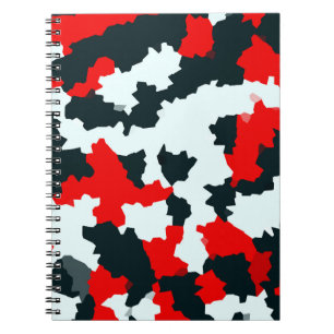 Caderno Espiral Camuflagem Mosaico Abstrato Geométrico Irregular