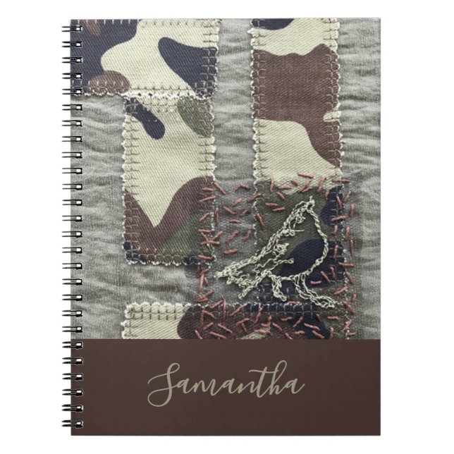 Caderno Espiral Camuflagem Personalizada de Pássaro com Estilo de  (Frente)