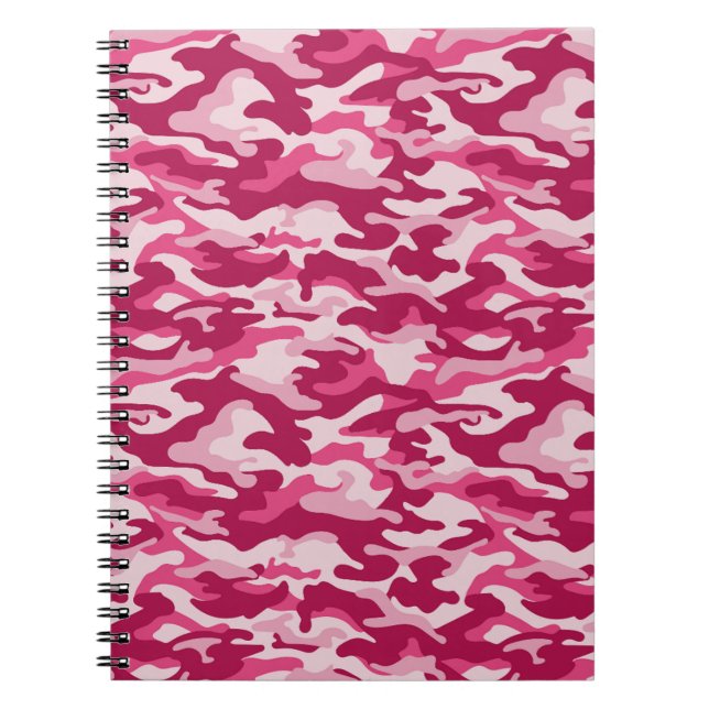 Caderno Espiral Camuflagem Rosa (Frente)