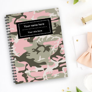 Caderno Espiral Camuflagem Rosa e Verde, Camuflagem, Militar, Exér