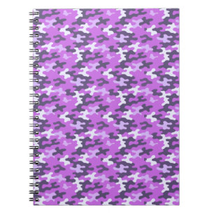 Caderno Espiral Camuflagem Roxa