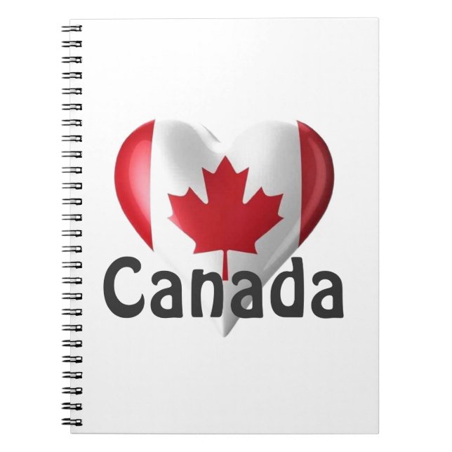Caderno Espiral Canadá Flag Heart (Frente)