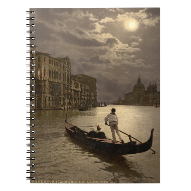 Caderno Espiral Canal grande pelo luar II, Veneza, Italia (Frente)