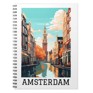 Caderno Espiral Canal Viagem de Amesterdã Países Baixos