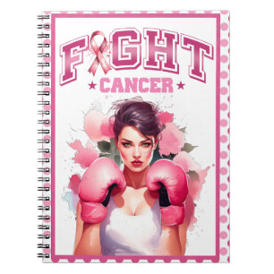 Caderno Espiral Cancer da mama floral, rosa e Bonito