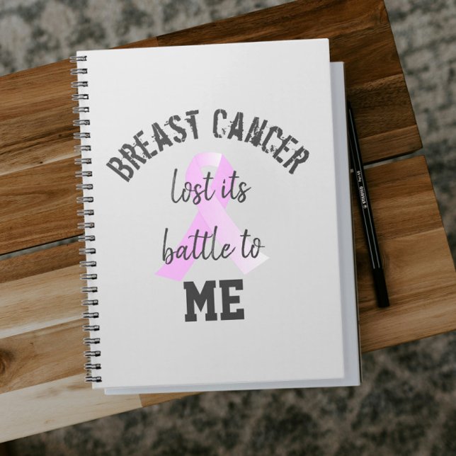 Caderno Espiral Cancer da mama perdeu a batalha para mim | Sobrevi (Breast Cancer Lost its Battle to Me Notebook)