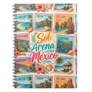Caderno Espiral Cancun Sol Areia México Praias Tropicais Lindas 