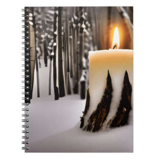 Caderno Espiral Candle Tree Snow Forest