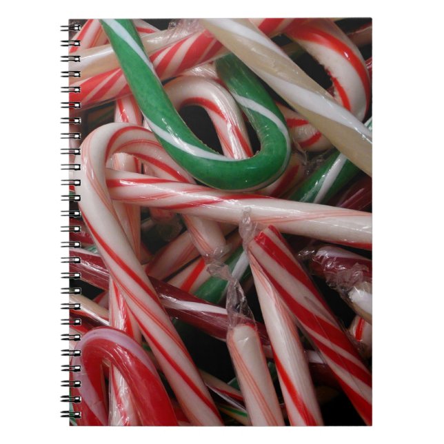 Caderno Espiral Candy Canas Natal Feriado Branco Verde e Vermelho (Frente)