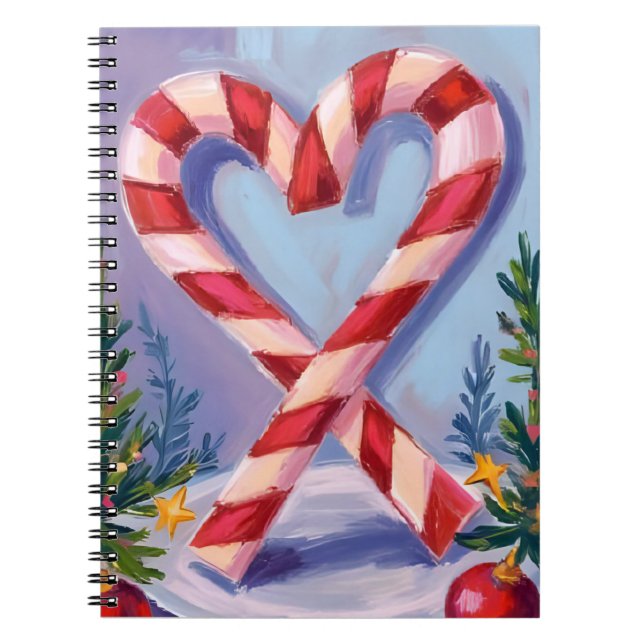 Caderno Espiral Candy Cane Heart Merry Christmas (Frente)