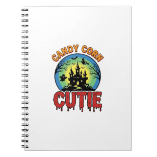 Caderno Espiral Candy Corn Cutie Design de Castelo de Halloween Vi