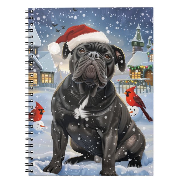 Caderno Espiral Cane Corso Winter Wonderland Christmas Joy (Frente)