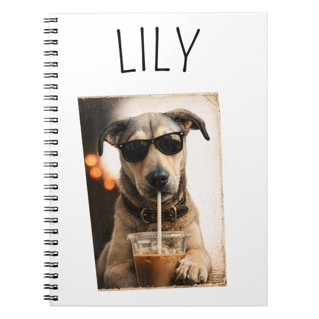 Caderno Espiral Caneca de Café com Foto Personalizada de Pet (Frente)