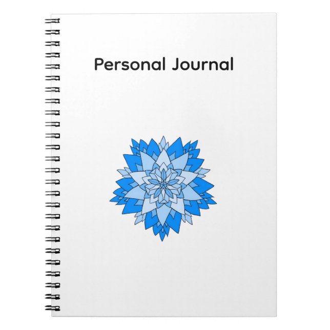 Caderno Espiral caneca de floco de neve azul (Frente)