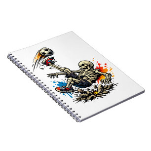 Caderno Espiral Caneca de Futebol Chuta Bicicleta Esqueleto Estili