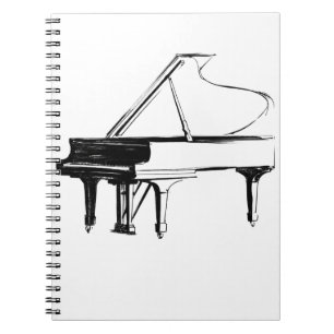 Caderno Espiral Caneca de Piano Esboço