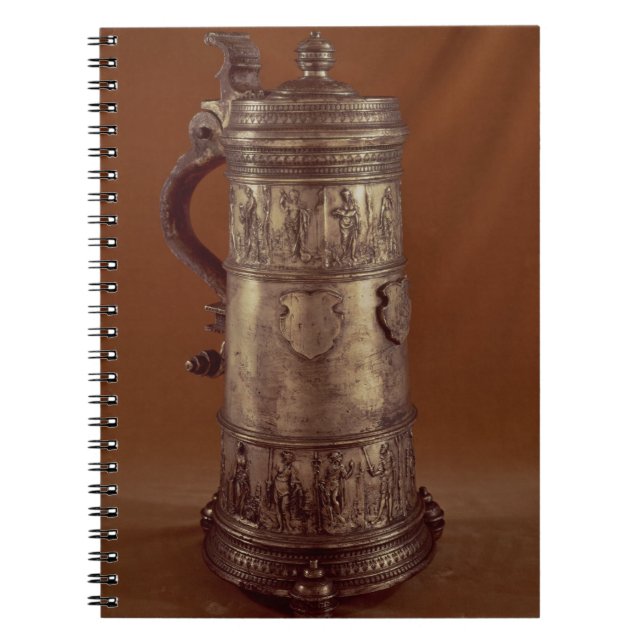 Caderno Espiral Caneca para cerveja da guilda, peltre prateado, (Frente)