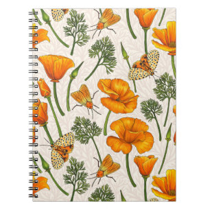 Caderno Espiral Canecas e mariposas da Califórnia em branco 2