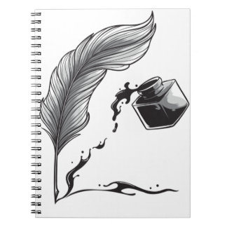 Caderno Espiral Caneta de pena de tinta
