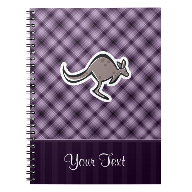 Caderno Espiral Canguru bonito; Roxo (Frente)