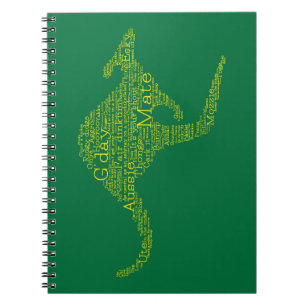 Caderno Espiral Canguru feito de gíria australiana