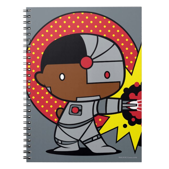 Caderno Espiral Canhão Cibernético de Chibi Cyborg (Frente)