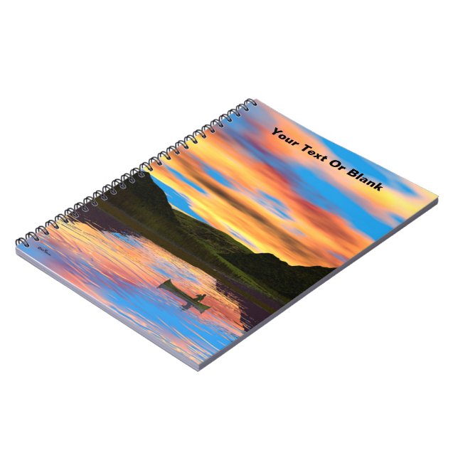 Caderno Espiral Canoagem No Lago Sunset (Left Side)
