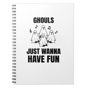 Caderno Espiral Cantando de Cartoon - "Ghouls Só Quer Se Divertir"