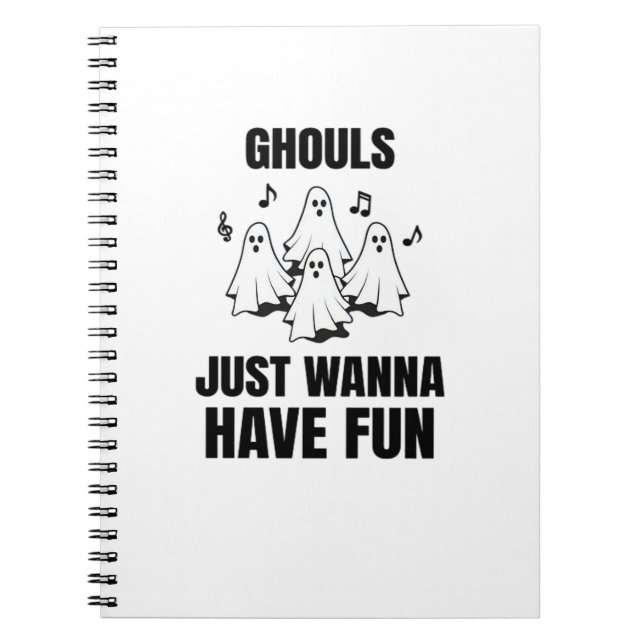 Caderno Espiral Cantando de Cartoon - "Ghouls Só Quer Se Divertir" (Frente)