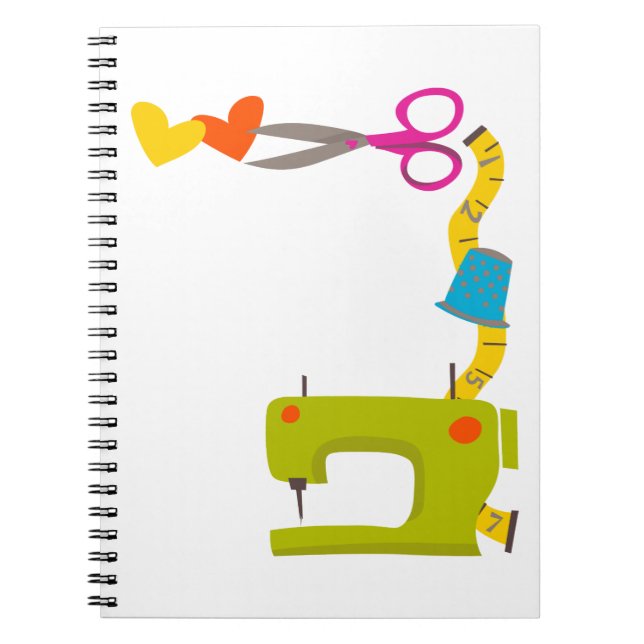 Caderno Espiral Canto da máquina de costura (Frente)