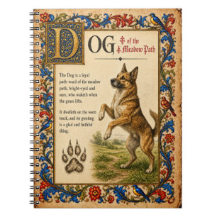 Caderno Espiral Cão, Arte do Bestiário Medieval