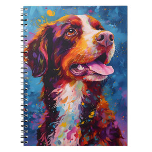 Caderno Espiral Cão Brittany Colorido