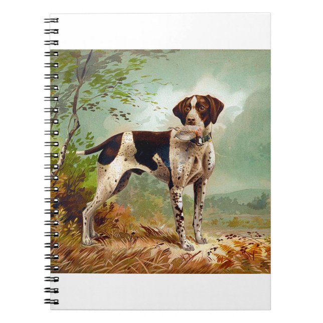 Caderno Espiral Cão caçador com pássaro na boca (Frente)