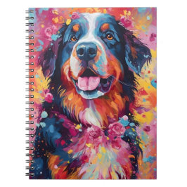 Caderno Espiral Cão Colorido da Montanha Bernese
