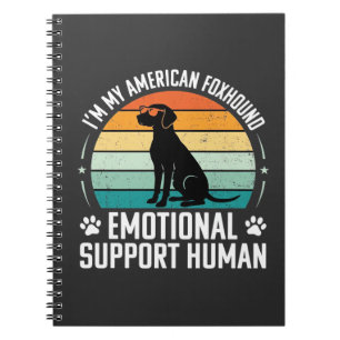 Caderno Espiral Cão de Apoio Emocional Humano Foxhound Americano