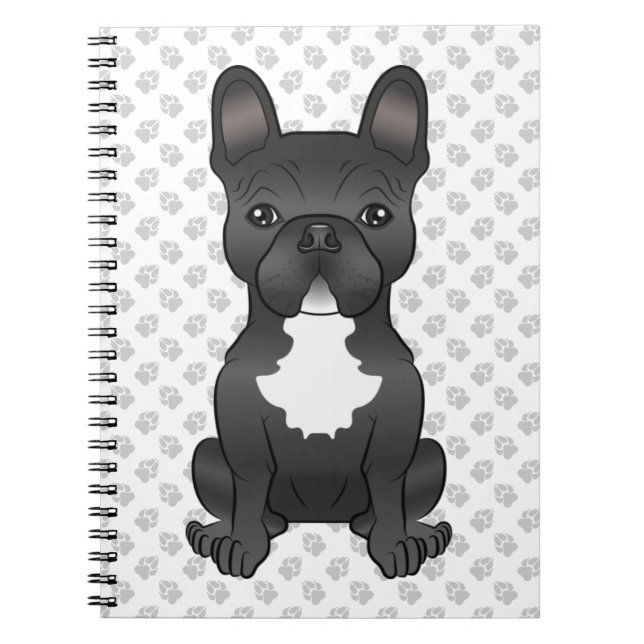 Caderno Espiral Cão-De-Cartoon Negro E Branco (Frente)