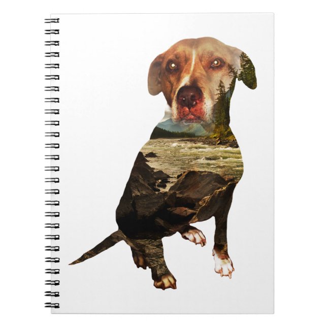 Caderno Espiral cão de dupla exposição (Frente)